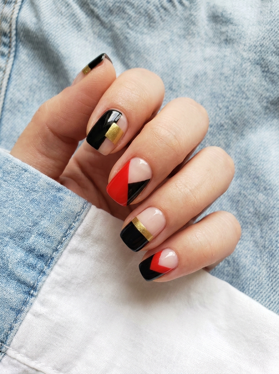 Deutschland Colour-Block Nails
